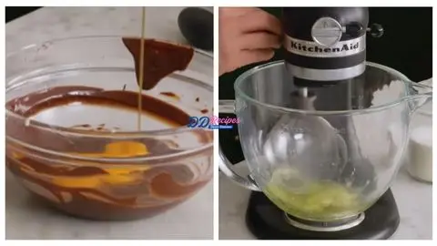 Create the Chocolate Base & Whip the Meringue