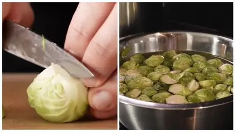 Prepare the Brussels Sprouts
