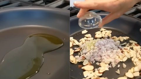 Toast the Almonds & Sauté the Aromatics