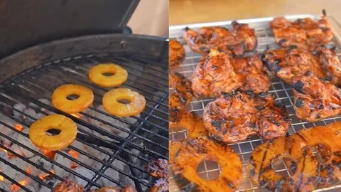 Grilling Pineapple & Serving