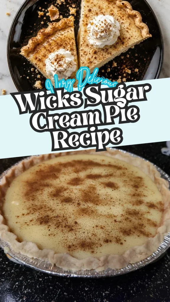 How to make Wicks Sugar Cream Pie