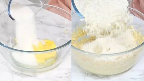 Mix Butter, Sugars, Eggs, Sour Cream, Vanilla, and the First Half of the Dry Ingredients