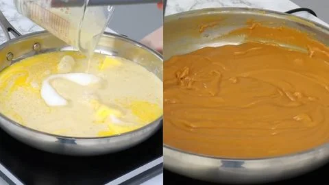 Preparing the Caramel Frosting