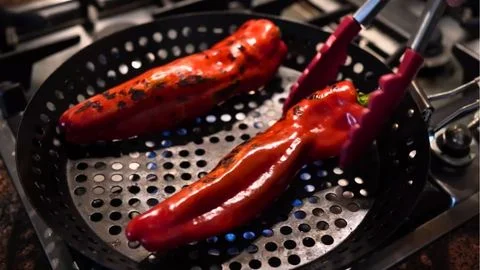 Roasting the Paprika Peppers