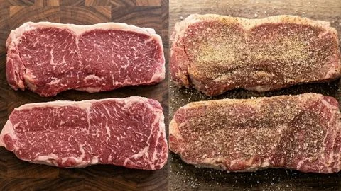 Dry and Season the Steaks