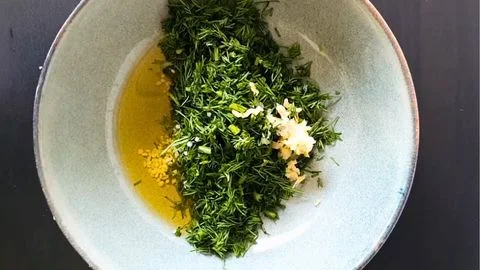 Add Dill, Salt & Olive Oil