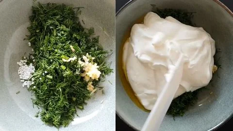 Prepare the Garlic & Yogurt Base