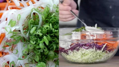 Combine & Toss the Coleslaw