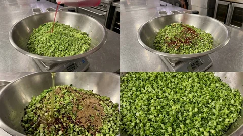 Mix the Spices & Add Vinegar, Spices & Oil