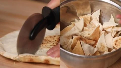 Preheat the Oven & Cut the Pita