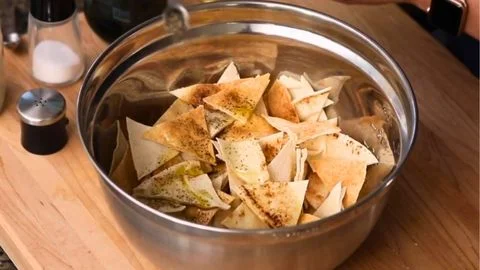 Season the Pita Pieces
