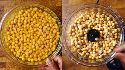 Soak the chickpeas & Drain and dry